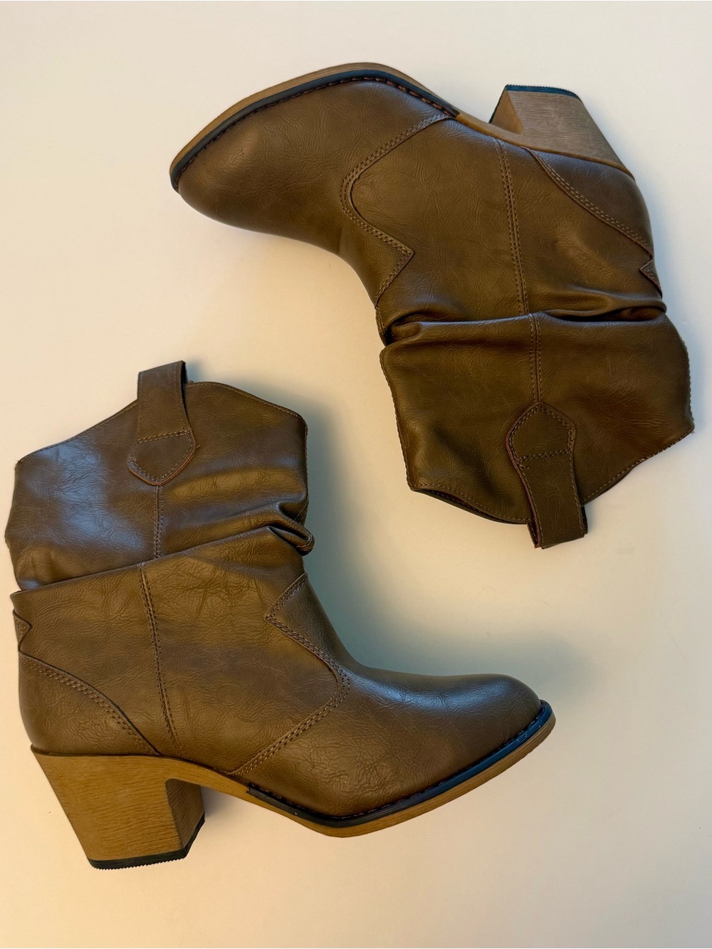 Charles Albert Taupe Slouchy Ankle Booties